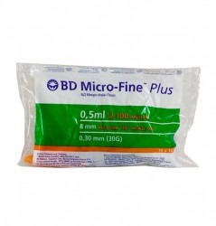 Шприц инсулиновый, Micro-Fine Plus (Микрофайн плюс) 0.5 мл р. 0.25ммх6мм 31G 100 шт u-100