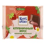 Шоколад, Ritter Sport (Риттер Спорт) 100 г клубничный мусс молочный